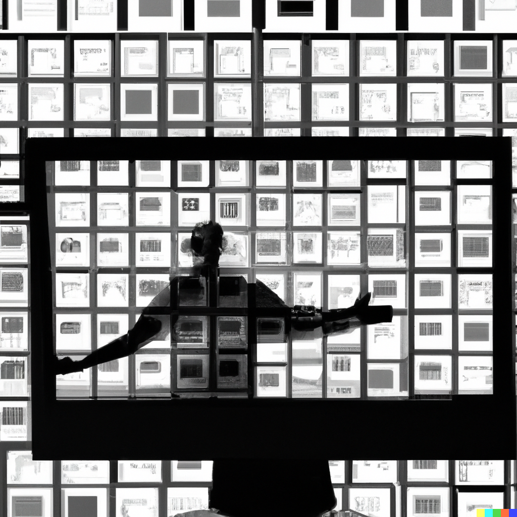 human in front of computer monitor with many windows.png