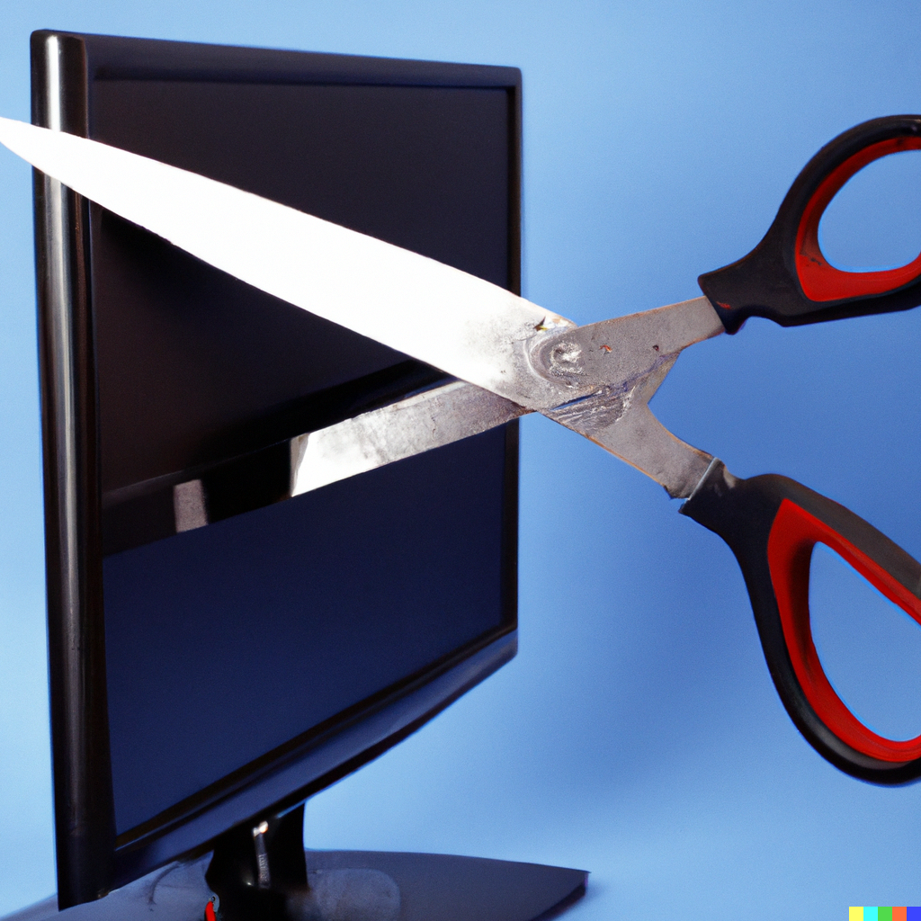 photo of scissors cutting a part of a computer monitor.png